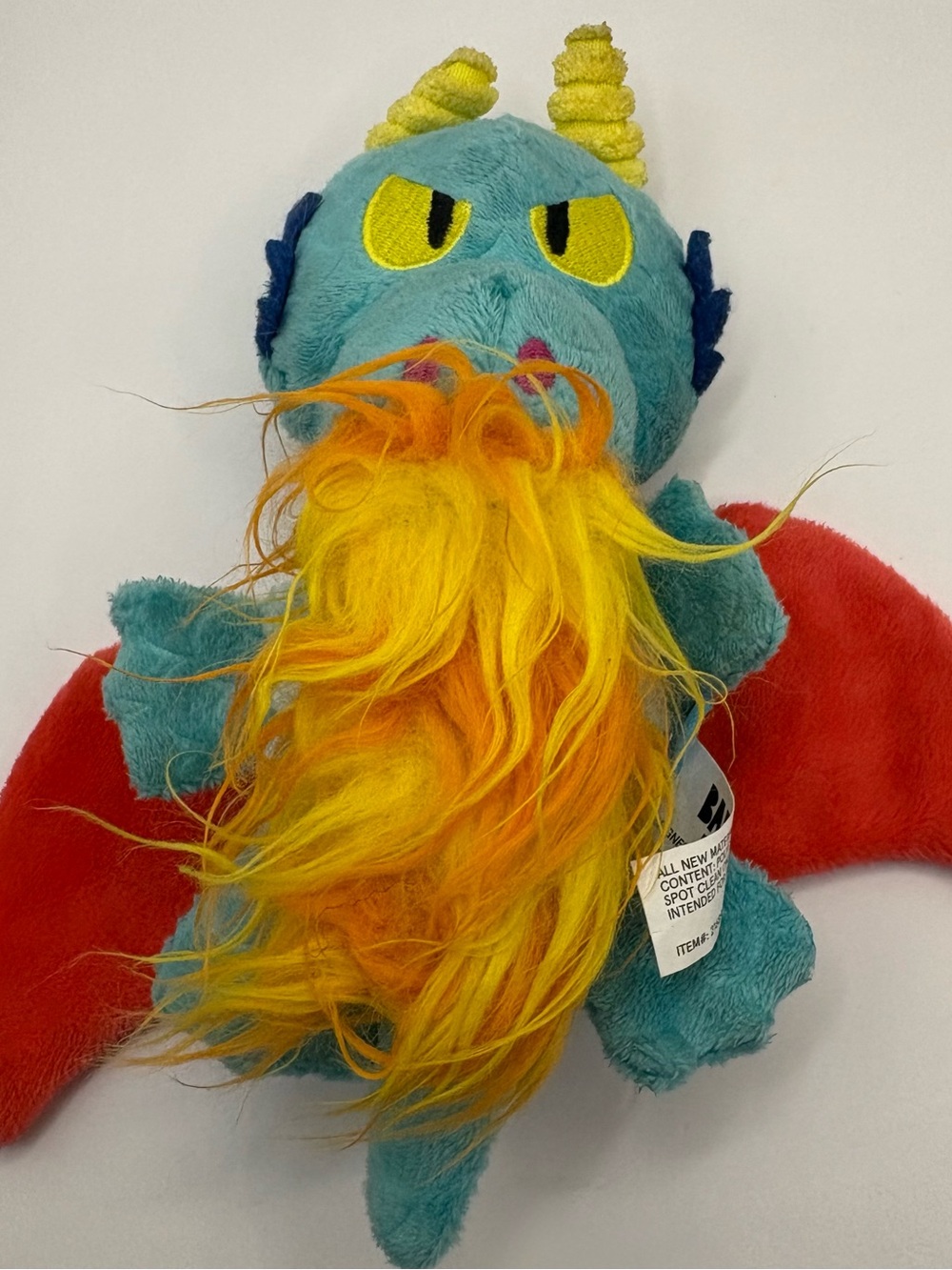 BARK Box Plush Hackleback The Dragon Crinkle Squeak DOG TOY